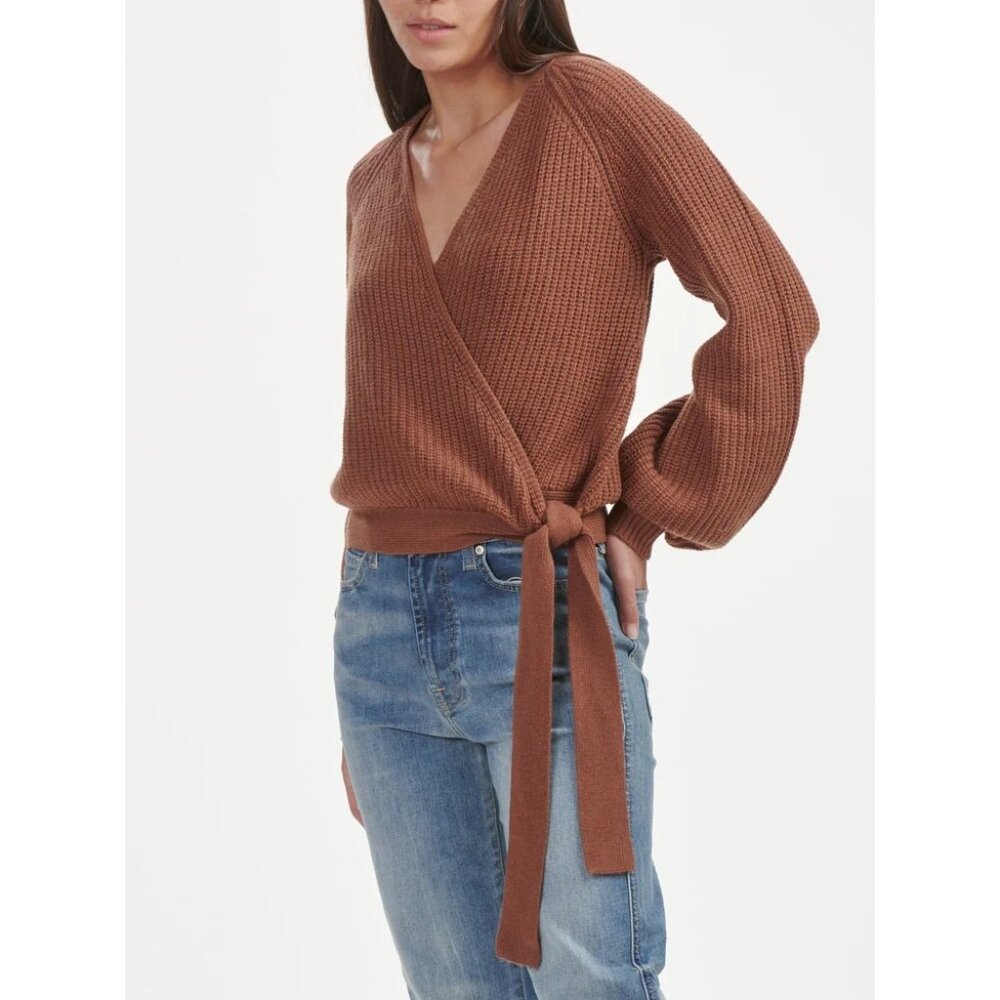 Splendid Adele Wrap Sweater In Brown - image 2